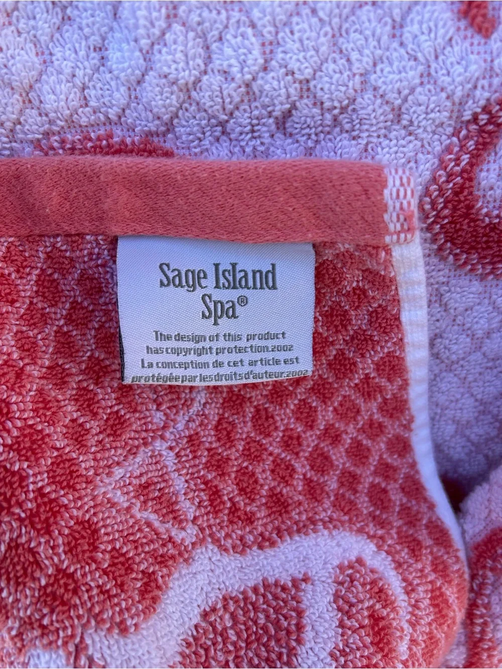 Save Island Spa Flamingo Towel Cotton Beach Bath Towel Terry VTG 2002